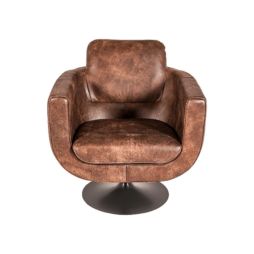 Tan leather store swivel chair