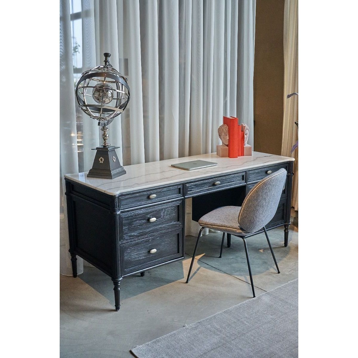 Marina Home Buy Online Toulouse Desk,BLACK,WOOD Marina Home Interiors UAE