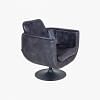 Parker Swivel Armchair, BLACK color-2