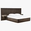 Finnley Bed With Built-In Headboard, GREY color-1