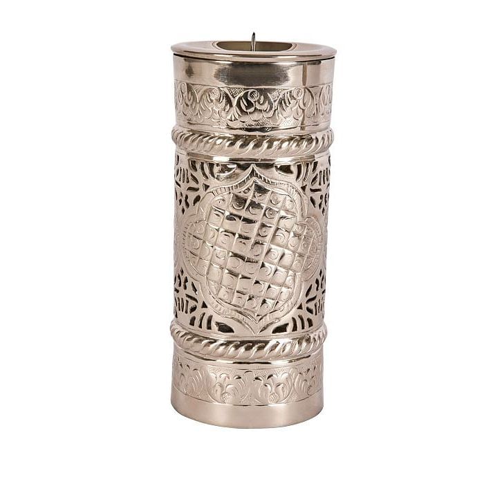 Buy Online Carlow Candle Holder Tall,SILVER,STEEL Marina Home
