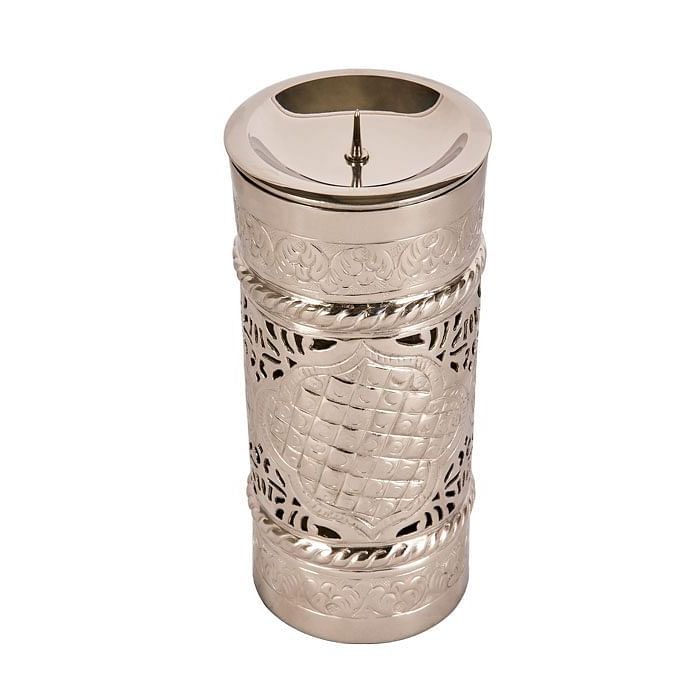 Buy Online Carlow Candle Holder Tall,SILVER,STEEL Marina Home