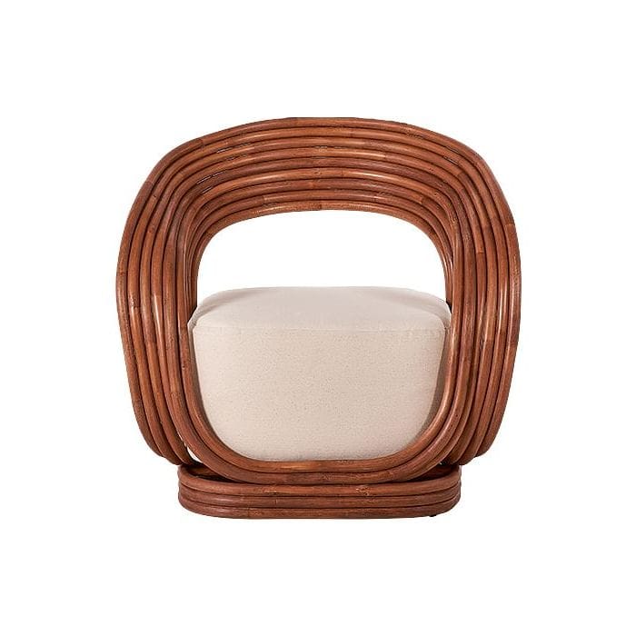 Buy Online Kanat Rattan Chair With Cushion,BROWN,FABRIC Marina Home