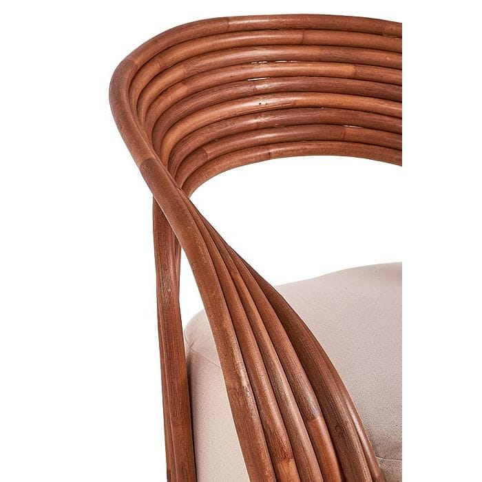 Buy Online Kanat Rattan Chair With Cushion,BROWN,FABRIC Marina Home