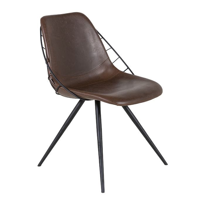 Buy Online Sway Dining Chair, BROWN, LEATHER Marina Home Qatar