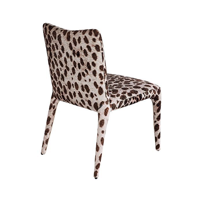 Monza Dining Chair In Brown Fabric, Animal Print Dining Chairs Next To Each Other