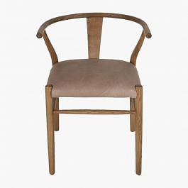 Buy Online Ivan Dining Chair GREY LEATHER Marina Home Interiors Oman