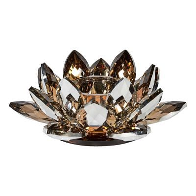 Lotus II Crystal Tealight Holder, GOLD color0