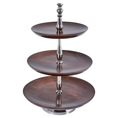 Carly Wood Cake Stand