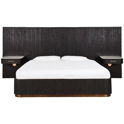 Finnley Bed With Built-In Headboard, BLACK color0