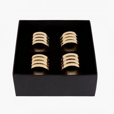 Natsu Napkin Ring Set Of 4, GOLD color0