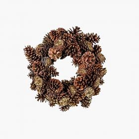 Festive Glitter Pine Cone Wreath